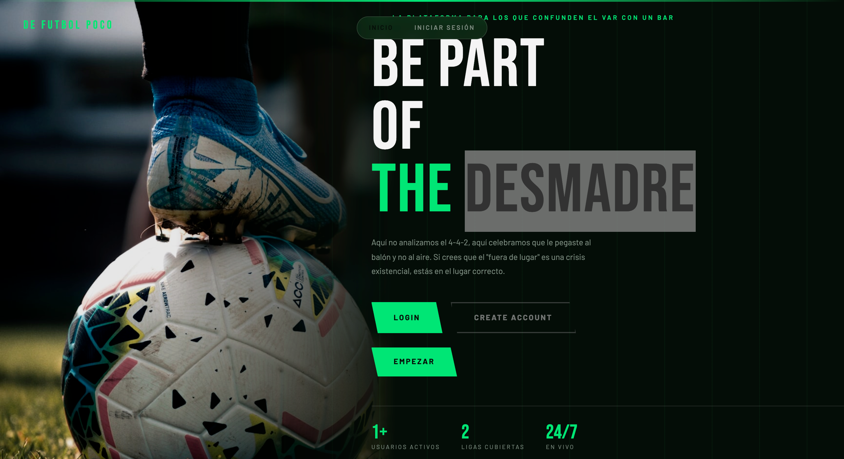 De futbol poco — proyecto web